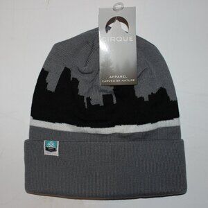 Cirque Beanie Cityscape Winter Gray Black Hat - NWT